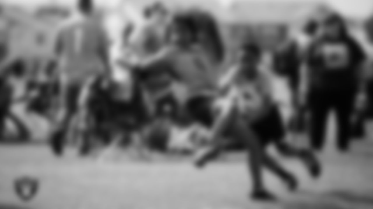 Athletes take part in a round robin flag football tournament during the NRL Gala Day flag football tournament at Silver Bowl Park.