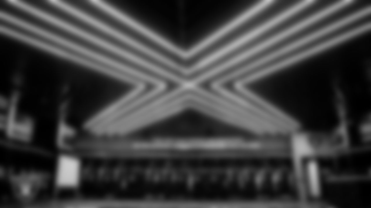 The locker room prior to the Las Vegas Raiders' arrival for their regular season home game against the Kansas City Chiefs at Allegiant Stadium.