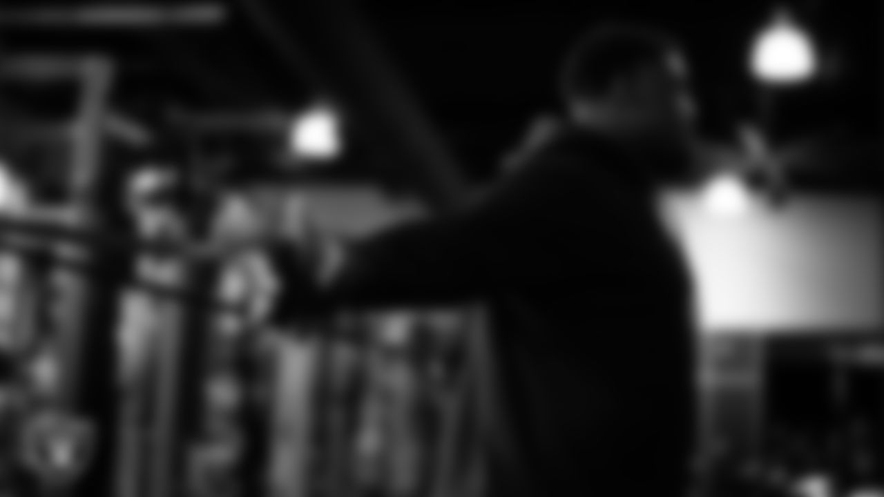 Las Vegas Raiders defensive tackle JJ Pegues (92) in the weight room during practice at Intermountain Health Performance Center.