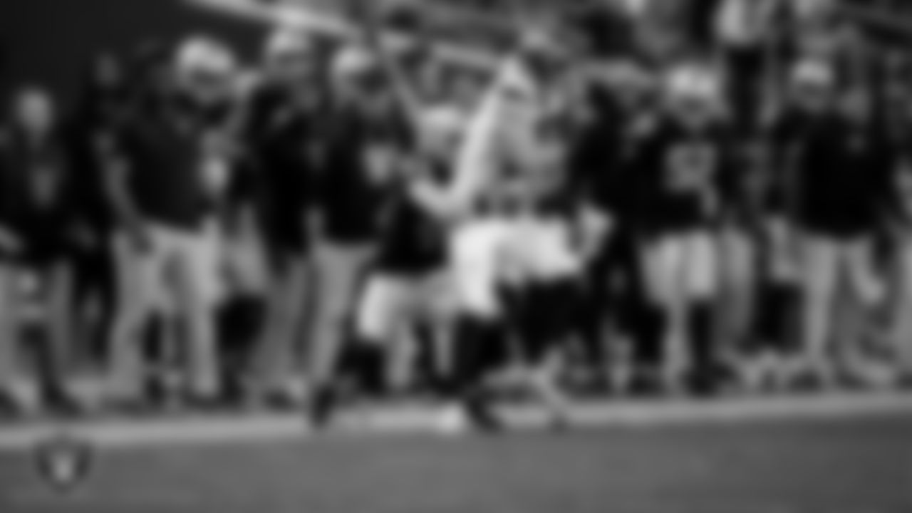 Las Vegas Raiders linebacker Tommy Eichenberg (44) during the regular season home game against the Denver Broncos at Allegiant Stadium.