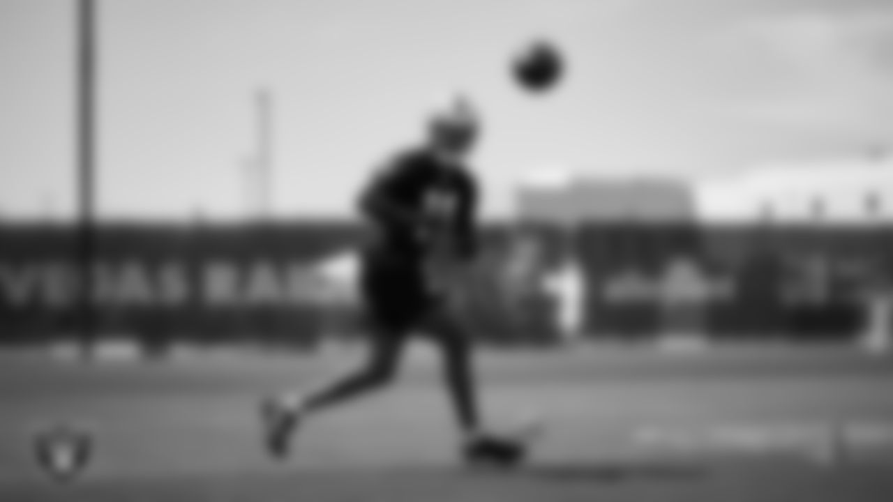 Las Vegas Raiders safety Jeremy Chinn (11) at Day Three of 2025 Veteran Minicamp at Intermountain Health Performance Center.
