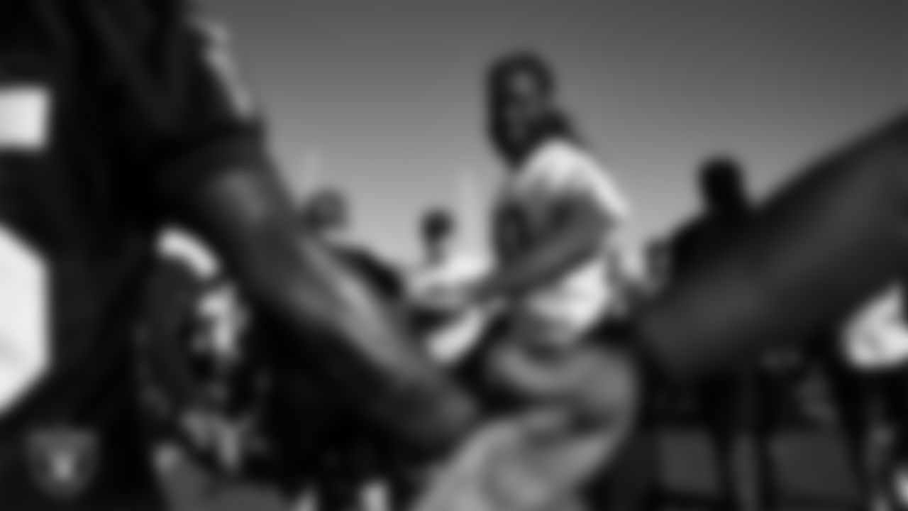 Las Vegas Raiders tight end Ian Thomas (80) during practice at Intermountain Health Performance Center.