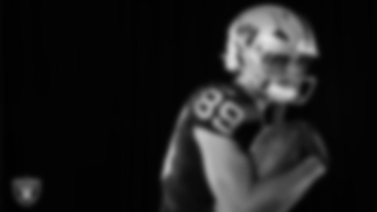 Las Vegas Raiders tight end Brock Bowers (89) poses for a photo at the 2025 Raiders Media Day.