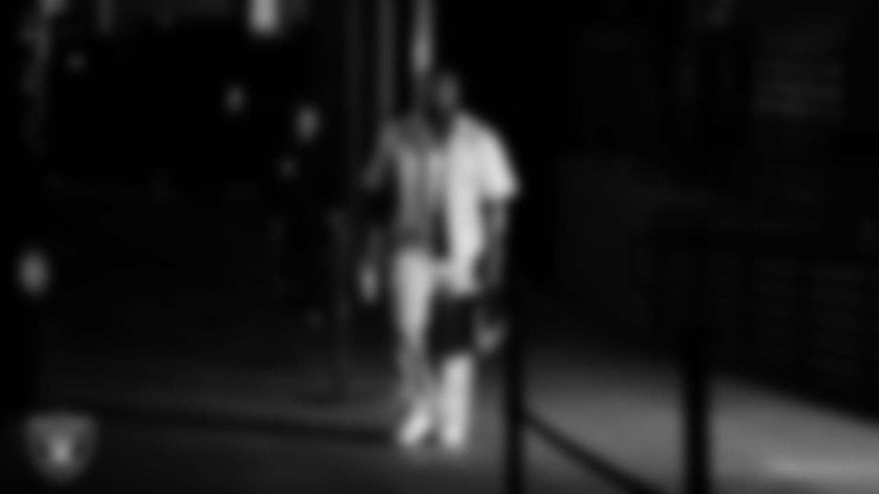 Las Vegas Raiders linebacker Devin White (45) arrives to the regular season home game against the Jacksonville Jaguars at Allegiant Stadium.