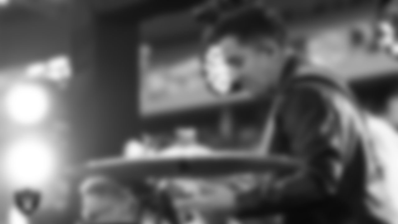 The Raiders House Band performs before the regular season home game against the Denver Broncos at Allegiant Stadium.