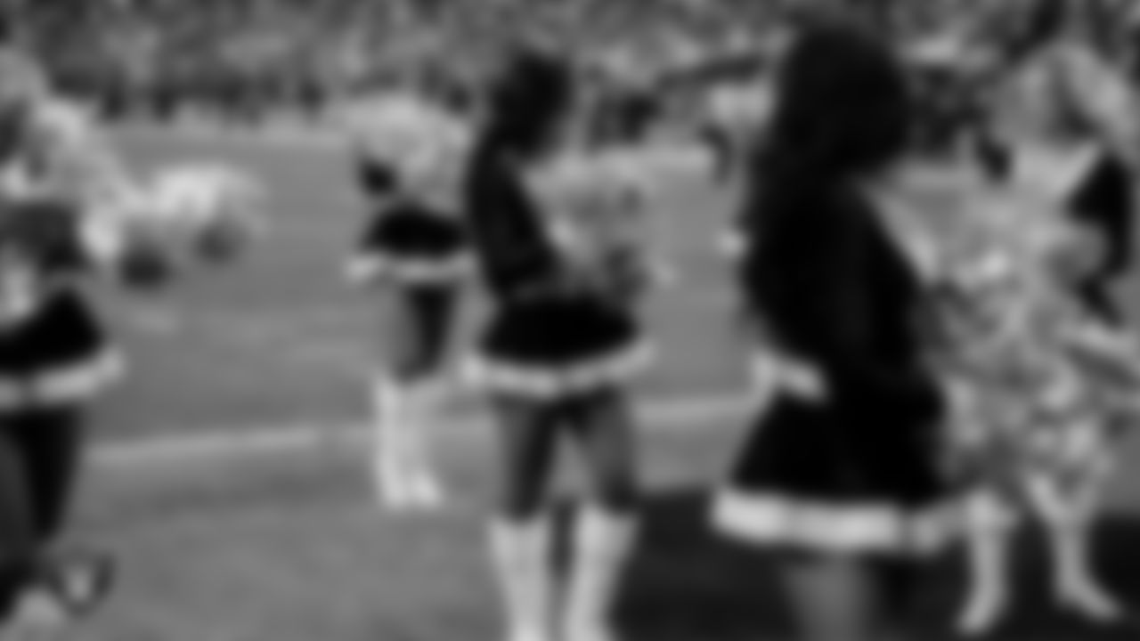 Raiderette Amanda is named Rookie of the Year during the regular season home game against the New York Giants at Allegiant Stadium.