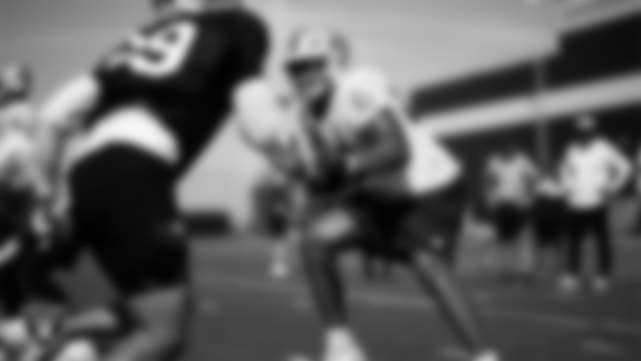 Las Vegas Raiders tackle Charles Grant (60) on the field for practice at 2025 Training Camp at Intermountain Health Performance Center.