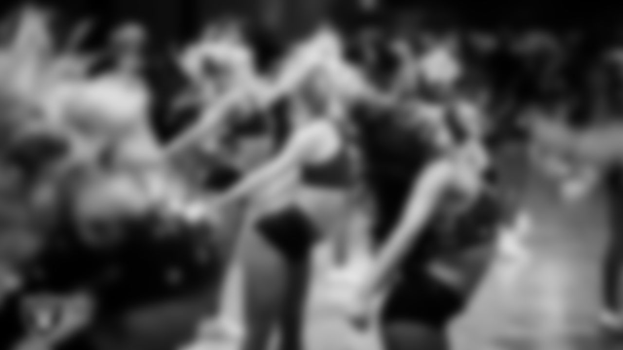 A dancer during the semifinal round of the 2025 Raiderettes Auditions at The Studio.