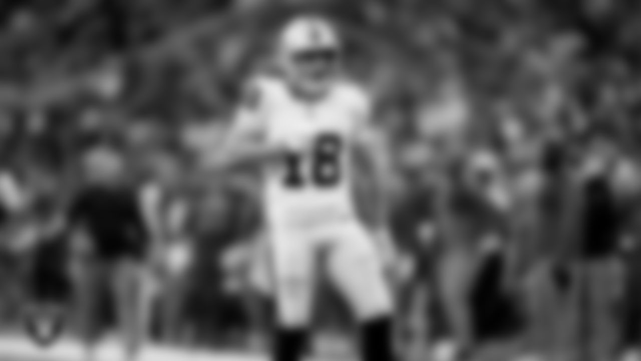 Las Vegas Raiders wide receiver Jack Bech (18) during the regular season away game against the Houston Texans at NRG Stadium.