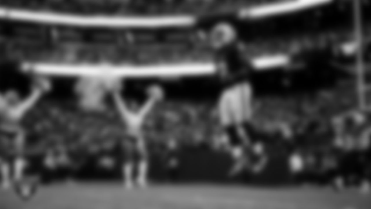 Las Vegas Raiders running back Ashton Jeanty (2) is introduced onto the field before the regular season home game against the Cleveland Browns at Allegiant Stadium.