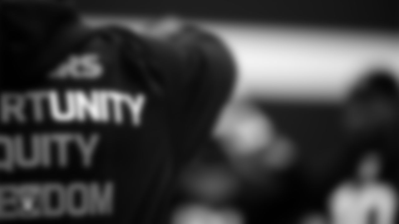 A Las Vegas Raiders coach during practice at Intermountain Health Performance Center.