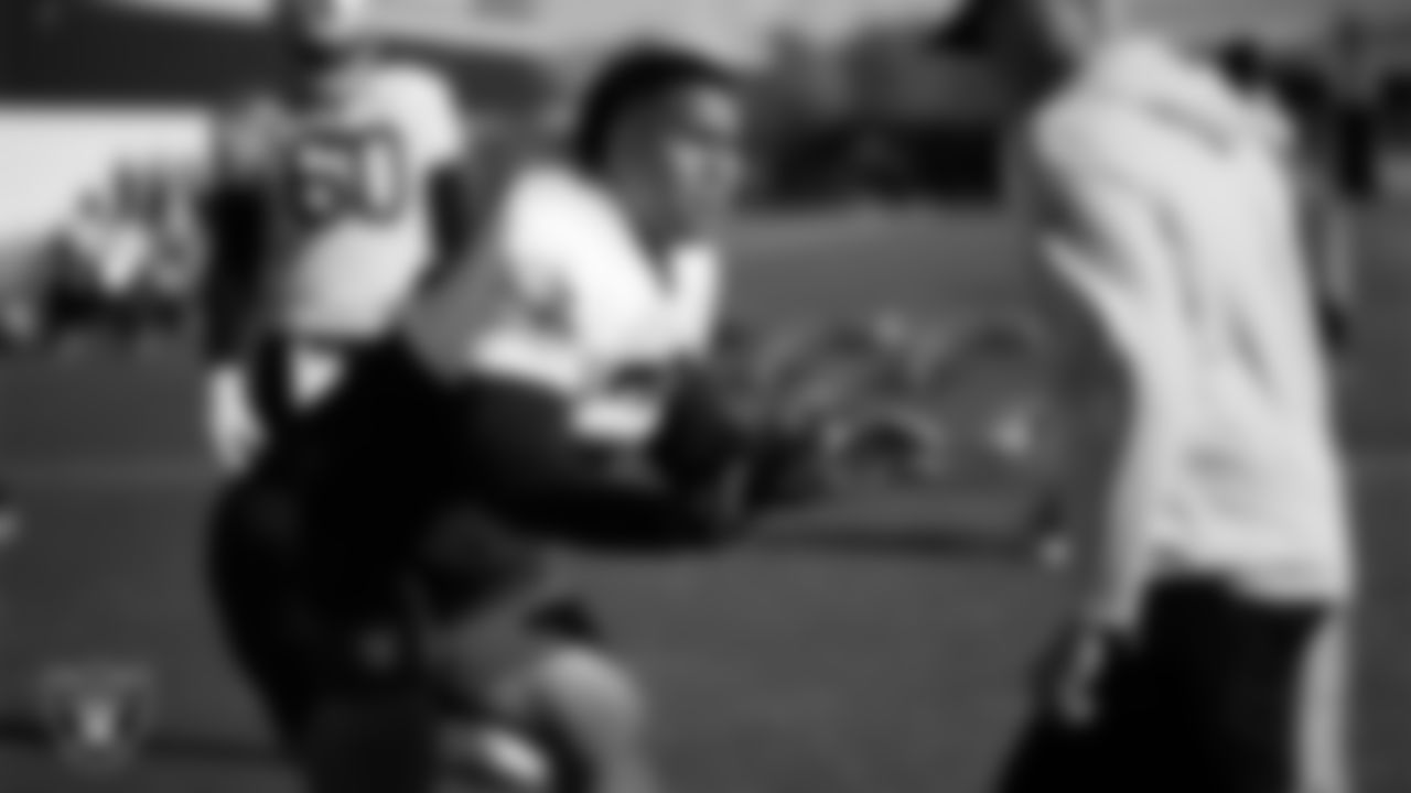 Las Vegas Raiders offensive lineman Laki Tasi (79) during practice at Intermountain Health Performance Center.