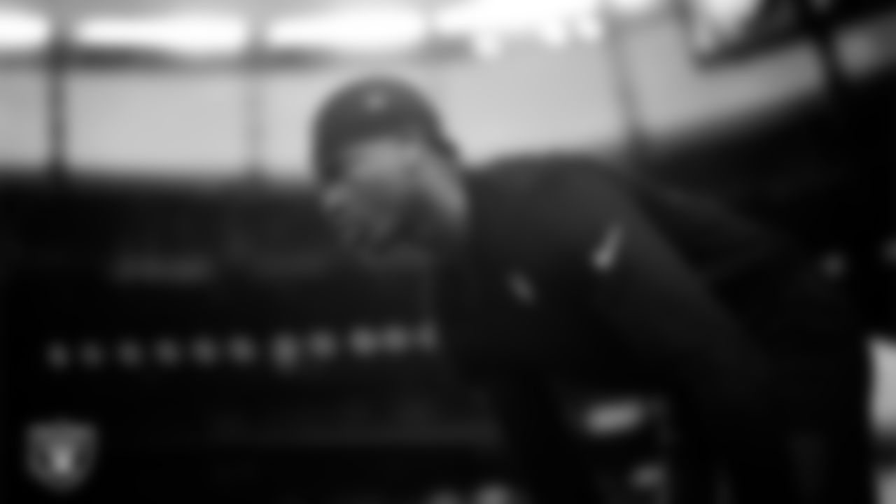 Las Vegas Raiders cornerback Decamerion Richardson (25) warming up before the regular season away game against the Denver Broncos at Empower Field at Mile High.