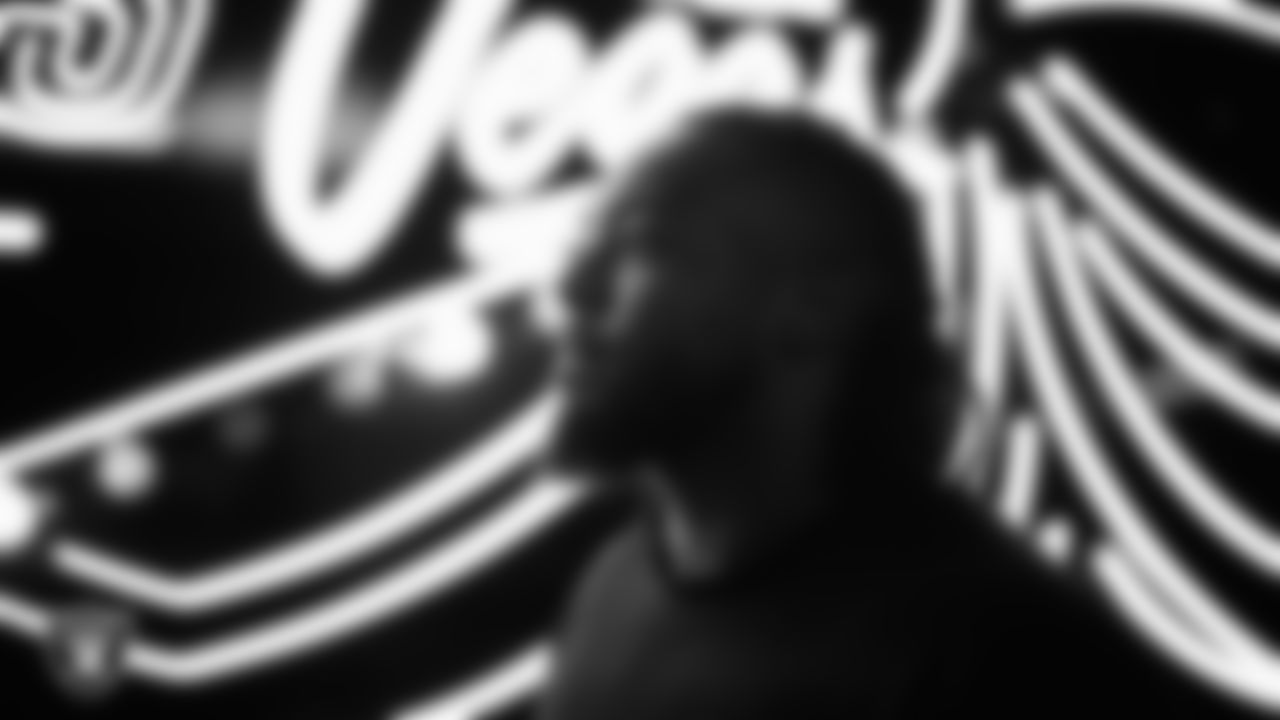 Las Vegas Raiders defensive tackle Adam Butler (69) arrives to the regular season home game against the New York Giants at Allegiant Stadium.