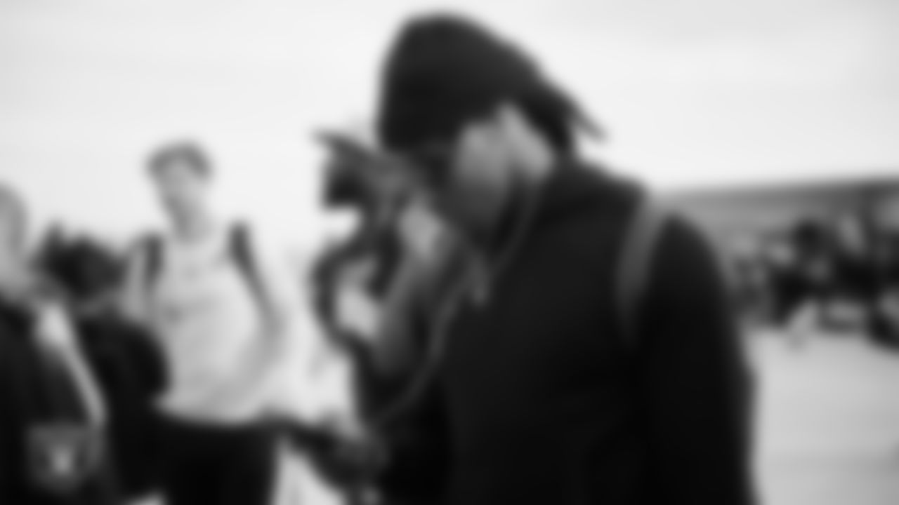 Las Vegas Raiders safety Lonnie Johnson Jr. (32) departs for the regular season away game against the Denver Broncos.