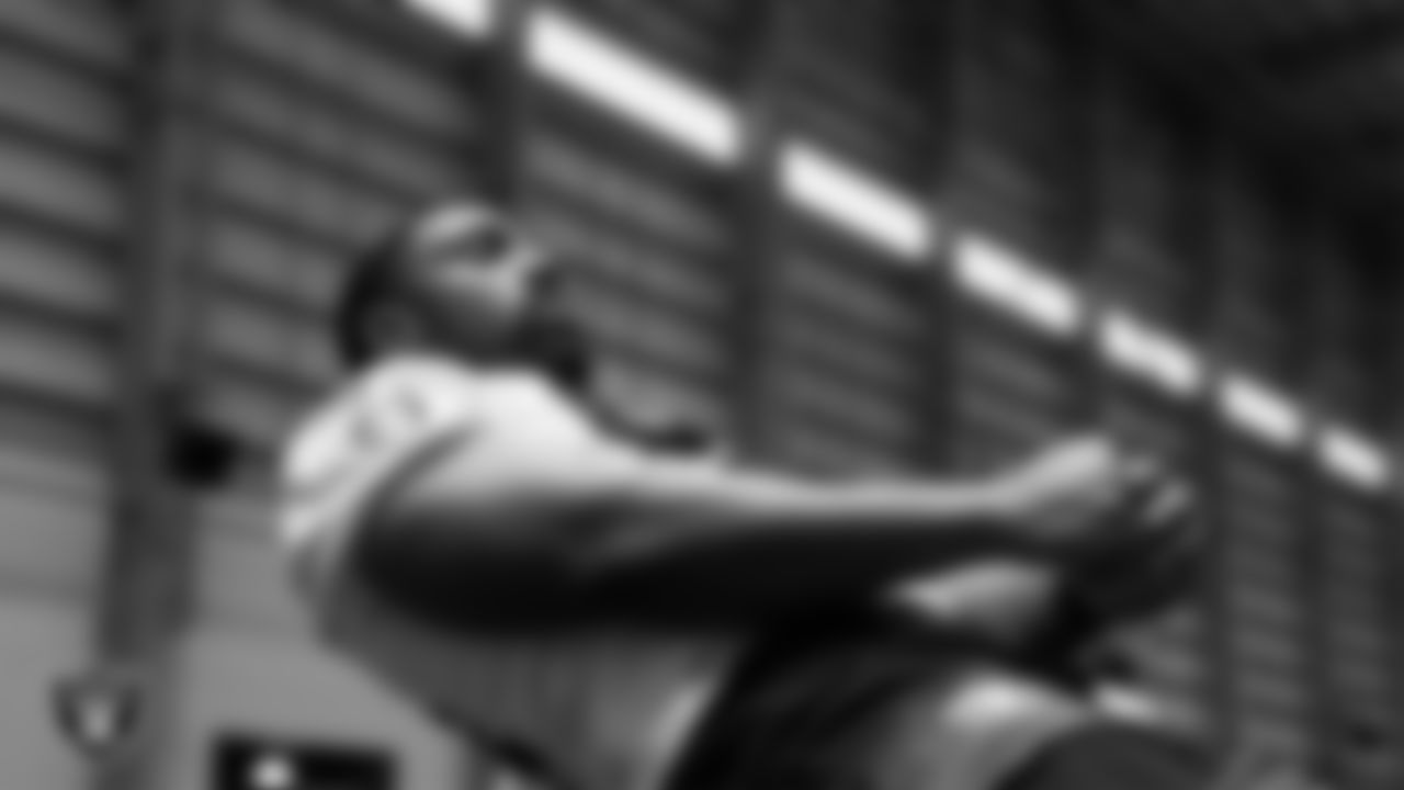 Las Vegas Raiders defensive tackle Thomas Booker IV (99) during practice at Intermountain Health Performance Center.