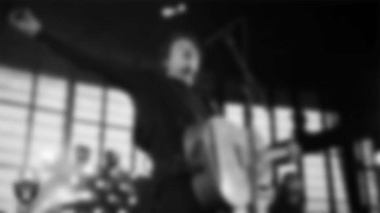 Rock band Third Eye Blind performs during halftime at the Las Vegas Raiders' regular season home game against the Kansas City Chiefs at Allegiant Stadium.