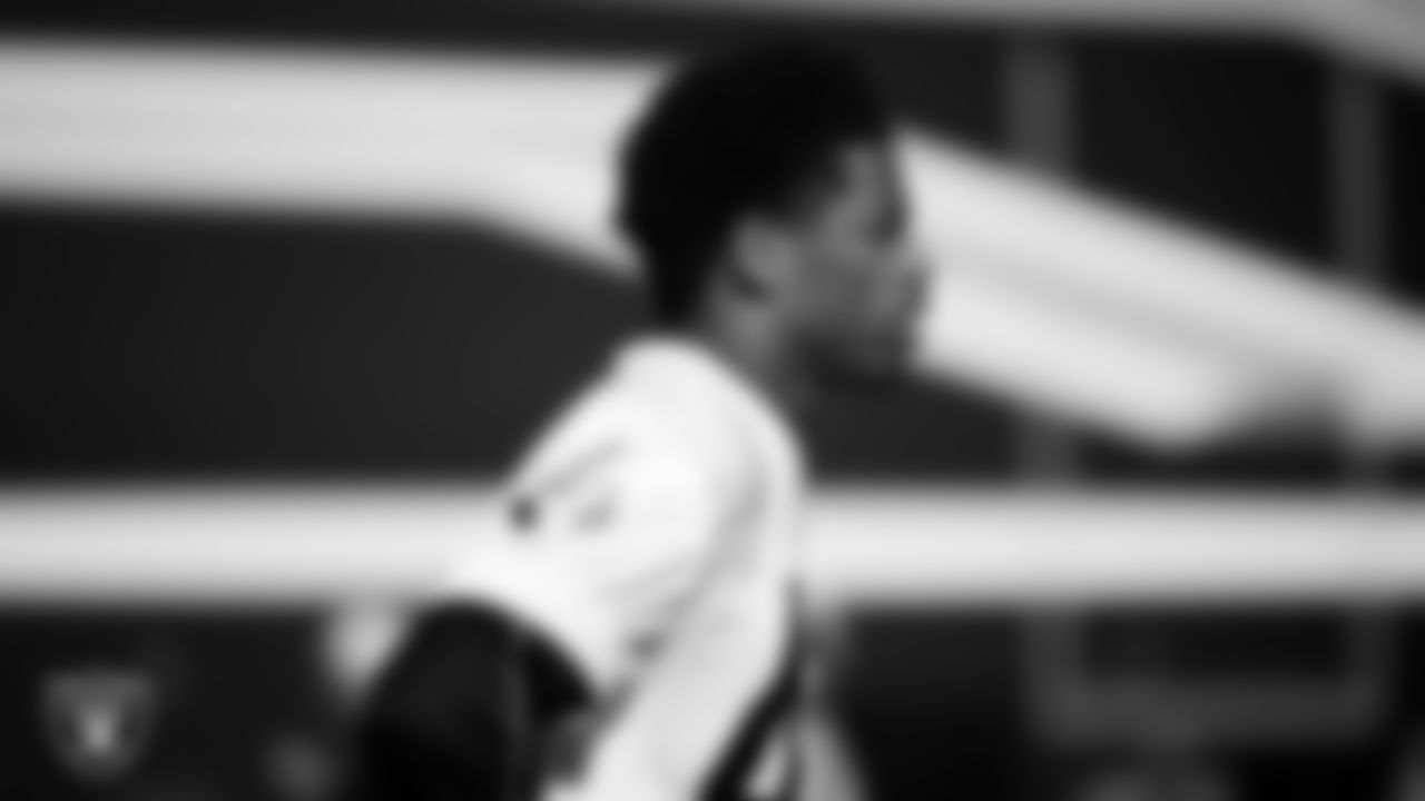 Las Vegas Raiders cornerback Greedy Vance (41) during practice at Intermountain Health Performance Center.