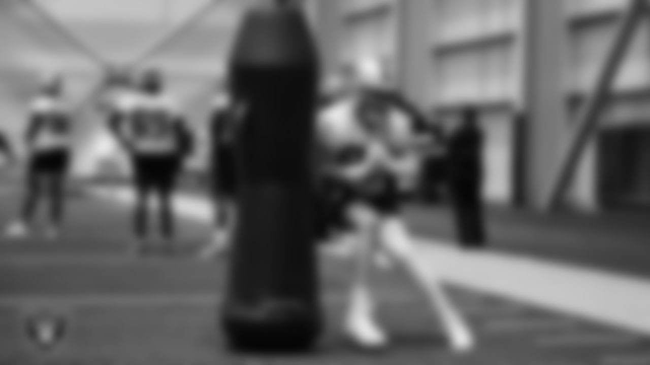 Las Vegas Raiders defensive end Maxx Crosby (98) during practice at Intermountain Health Performance Center.