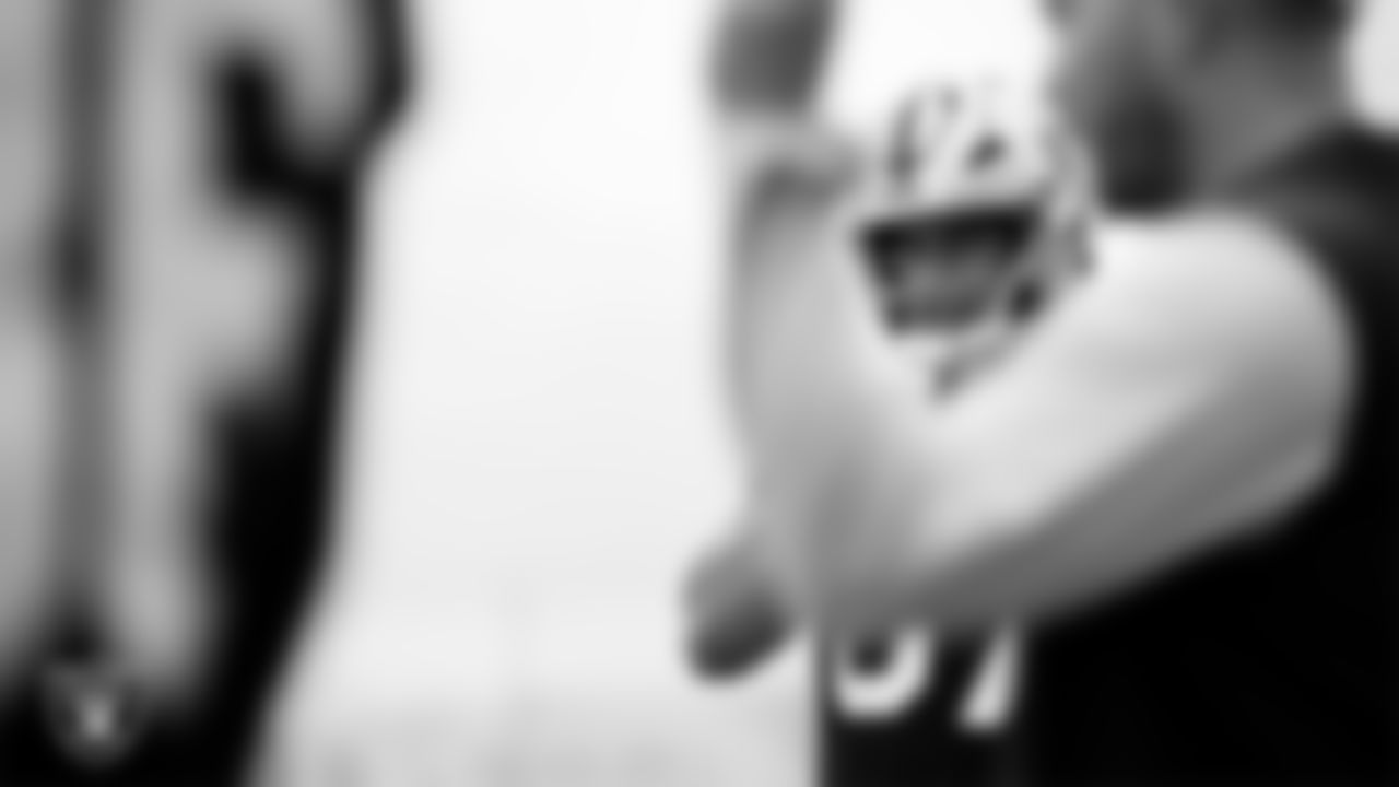 Las Vegas Raiders tight end Michael Mayer (87) during practice at Intermountain Health Performance Center.