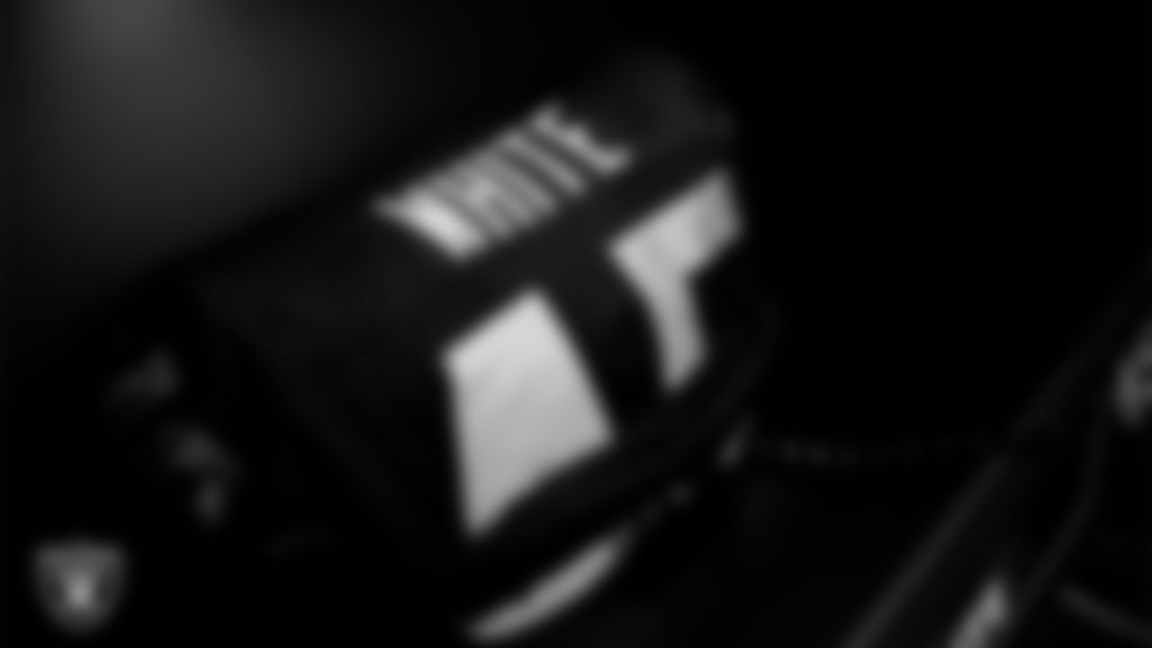 The locker room prior to the Las Vegas Raiders' arrival for their regular season home game against the New York Giants at Allegiant Stadium.