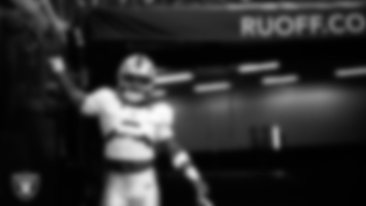 Las Vegas Raiders running back Ashton Jeanty (2) walks down the tunnel before the regular season away game against the Indianapolis Colts at Lucas Oil Stadium.