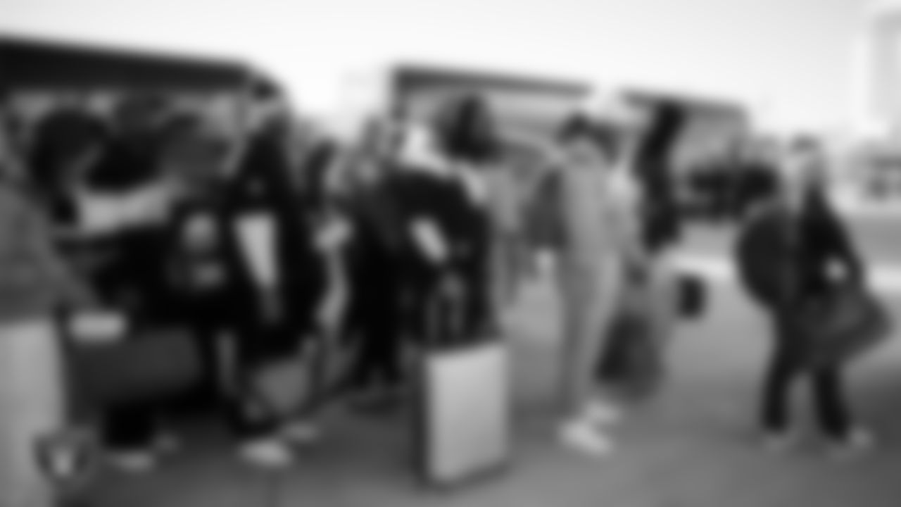 The Las Vegas Raiders depart for the regular season away game against the Philadelphia Eagles.