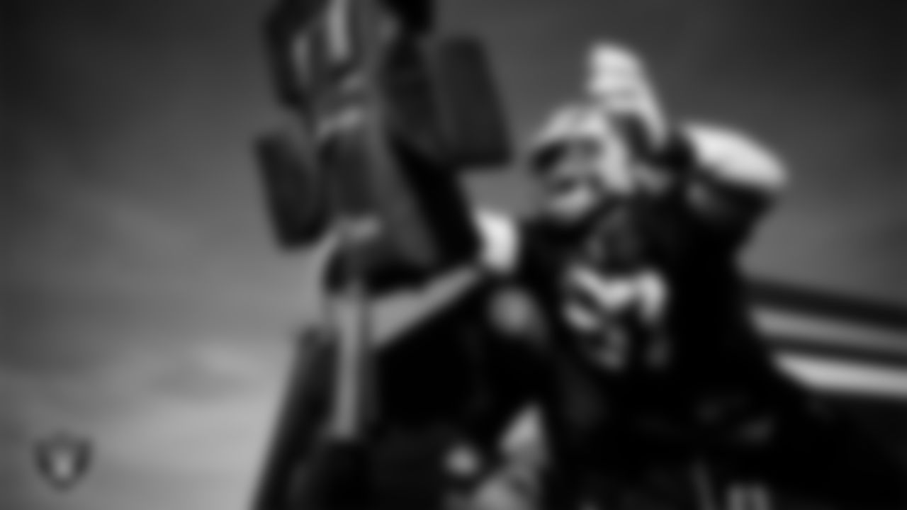 Las Vegas Raiders defensive tackle Tonka Hemingway (97) during practice at Intermountain Health Performance Center.