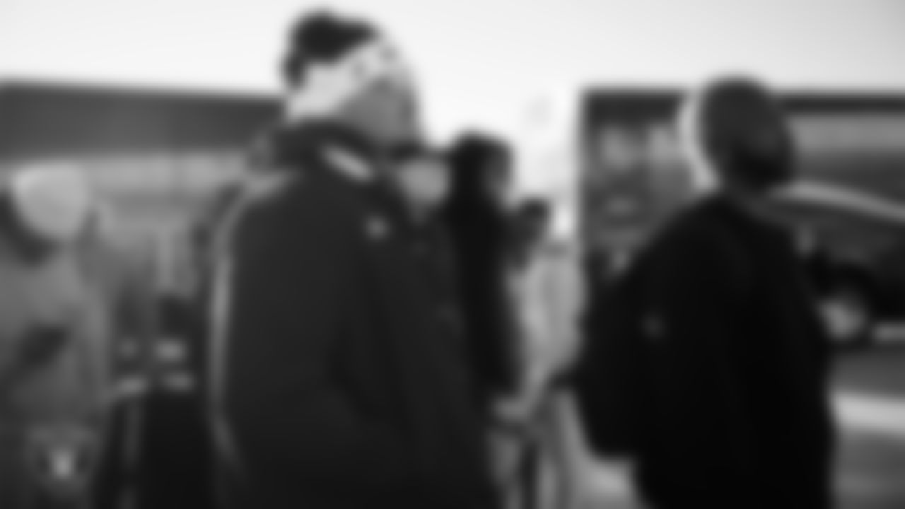 Las Vegas Raiders guard Caleb Rogers (76) departs for the regular season away game against the Philadelphia Eagles.