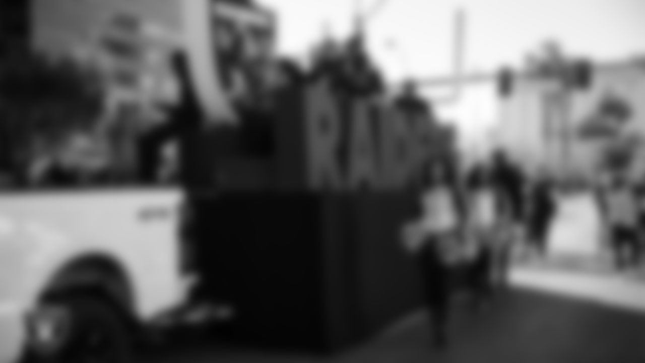 Members of the Las Vegas Raiders organization and their families during the Martin Luther King Jr. Day Parade in Downtown Las Vegas.