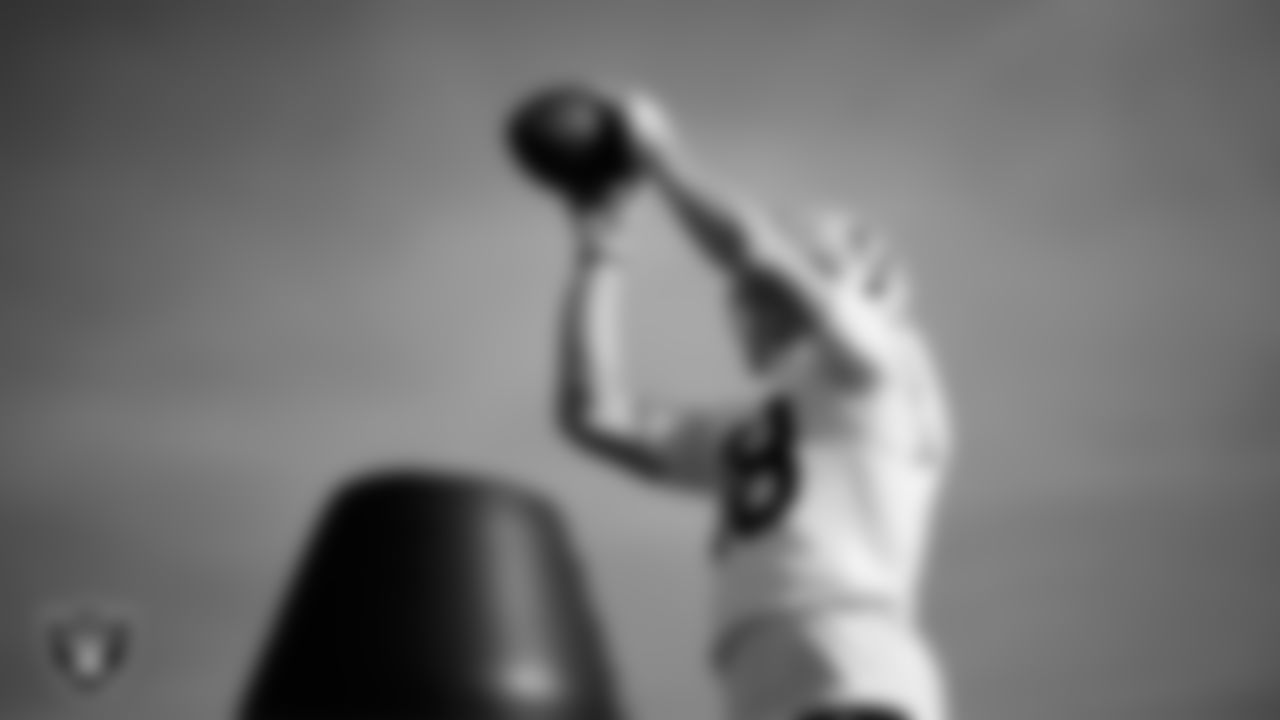 Las Vegas Raiders wide receiver Jack Bech (18) during practice at Intermountain Health Performance Center.