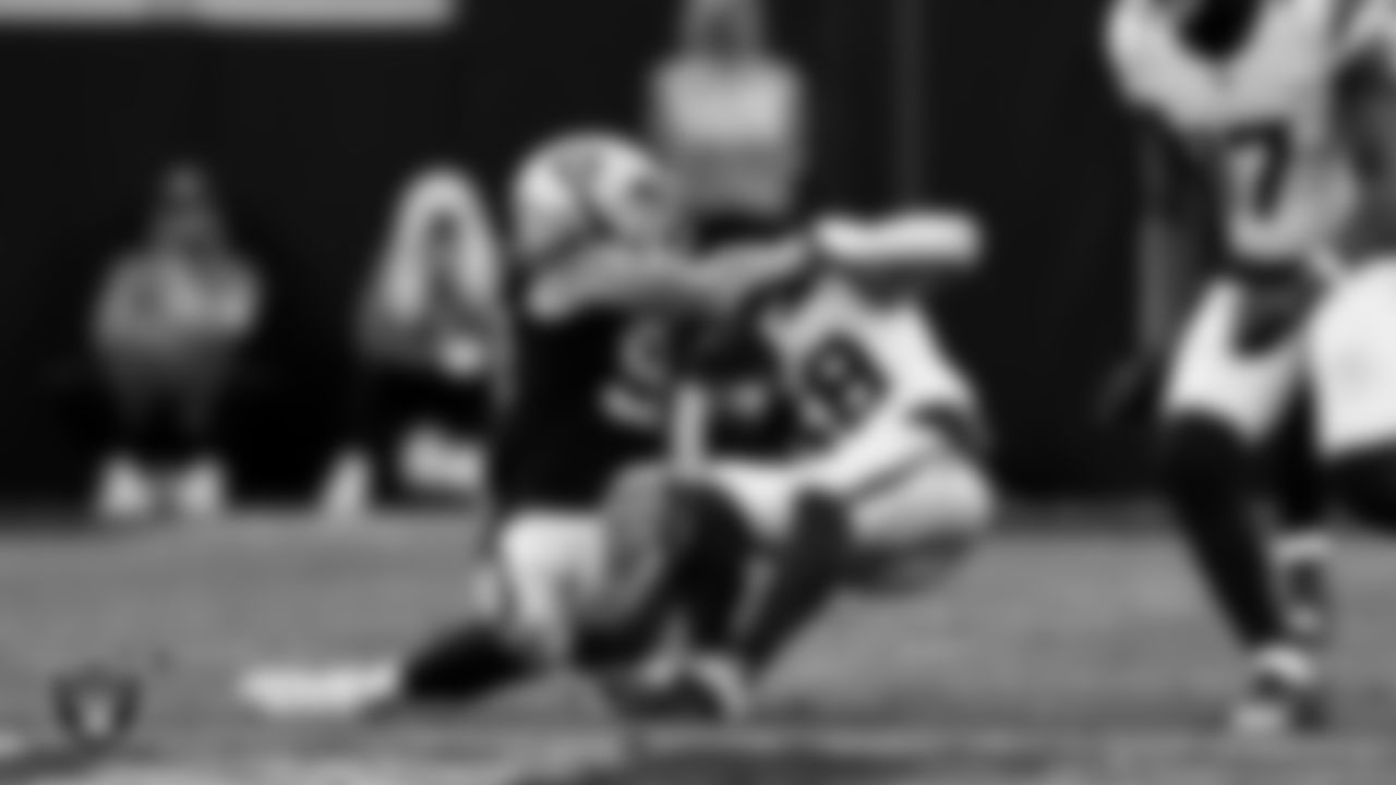 Las Vegas Raiders defensive end Maxx Crosby (98) during the regular season home game against the Denver Broncos at Allegiant Stadium.