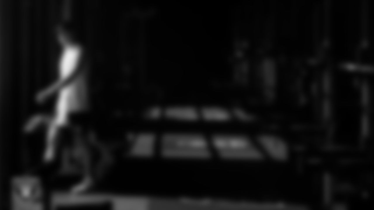 Las Vegas Raiders quarterback Kenny Pickett (15) walks out to the field for practice at Intermountain Health Performance Center.