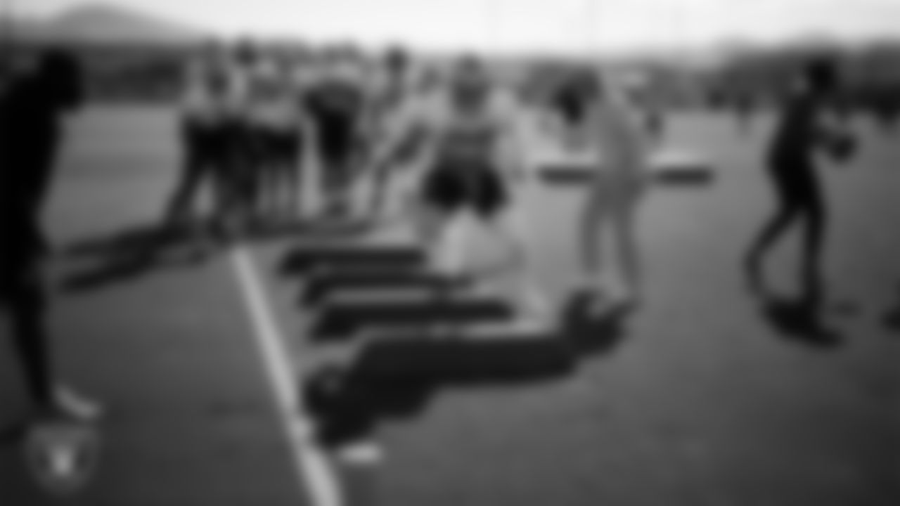 Las Vegas Raiders defensive end Maxx Crosby (98) during practice at Intermountain Health Performance Center.