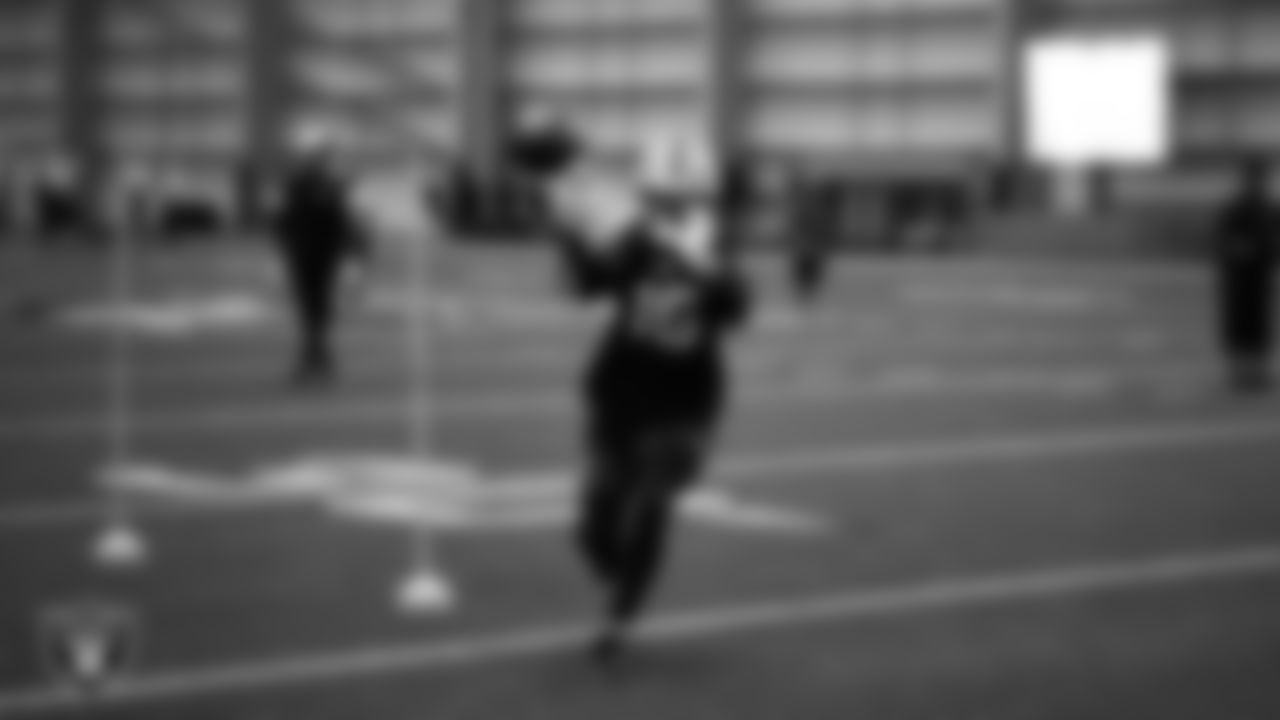 Las Vegas Raiders wide receiver Jakobi Meyers (16) during practice at Intermountain Health Performance Center.
