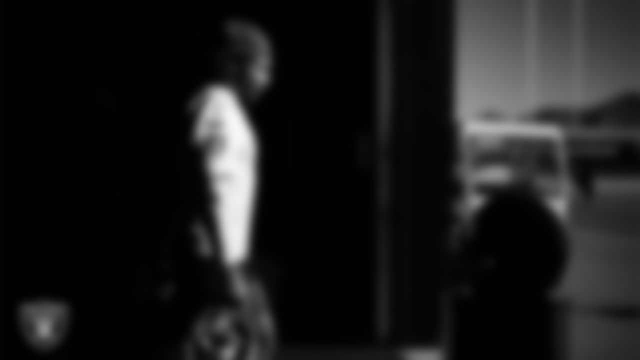 Las Vegas Raiders wide receiver Tre Tucker (1) during practice at Intermountain Health Performance Center.