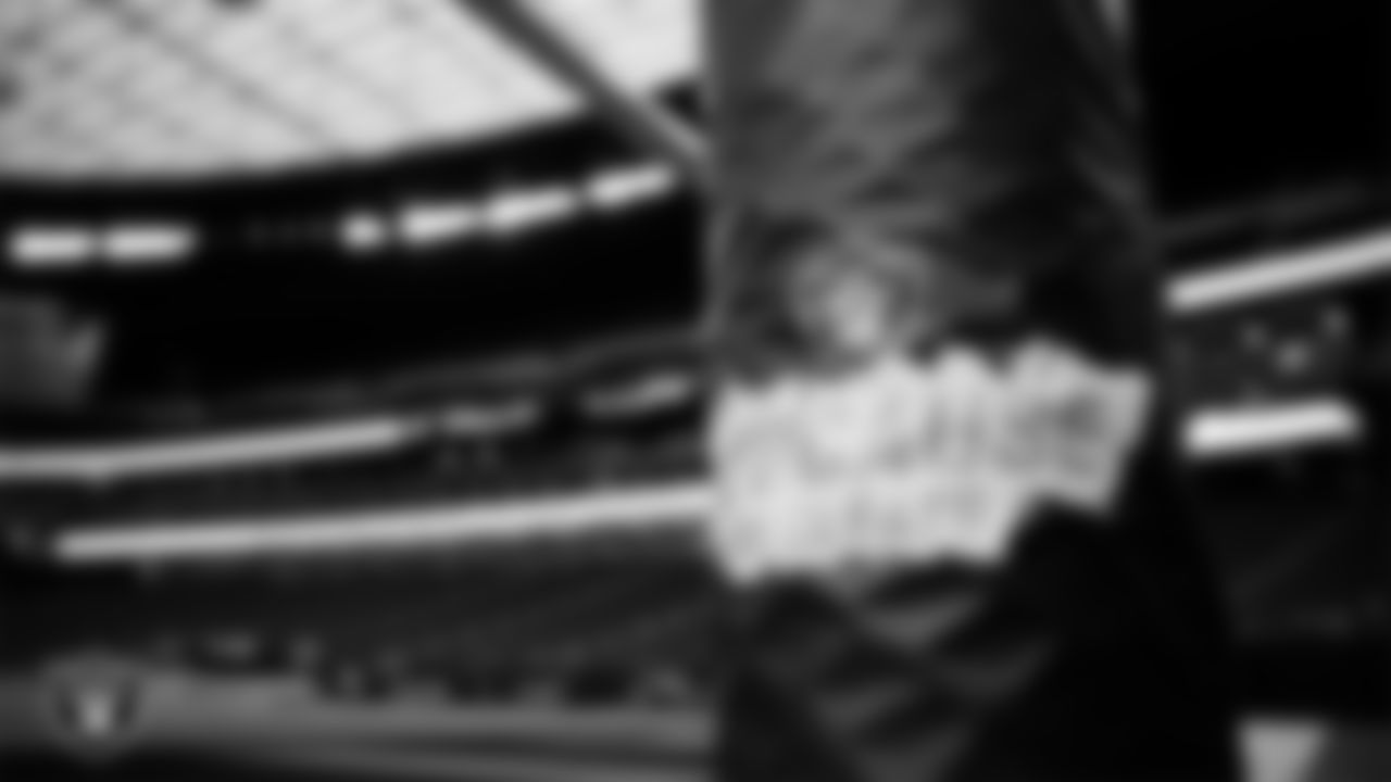 My Cause My Cleats signage around Allegiant Stadium before the regular season home game against the Cleveland Browns.