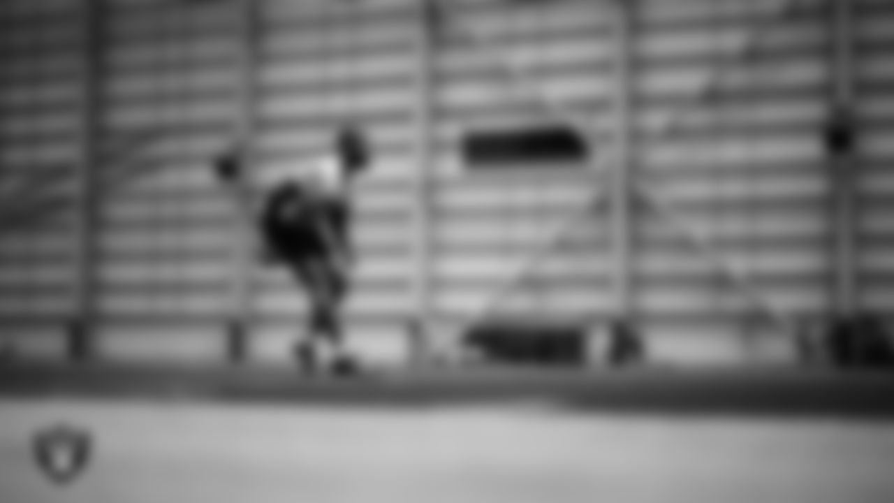 Las Vegas Raiders cornerback Chigozie Anusiem (29) during practice at Intermountain Health Performance Center.