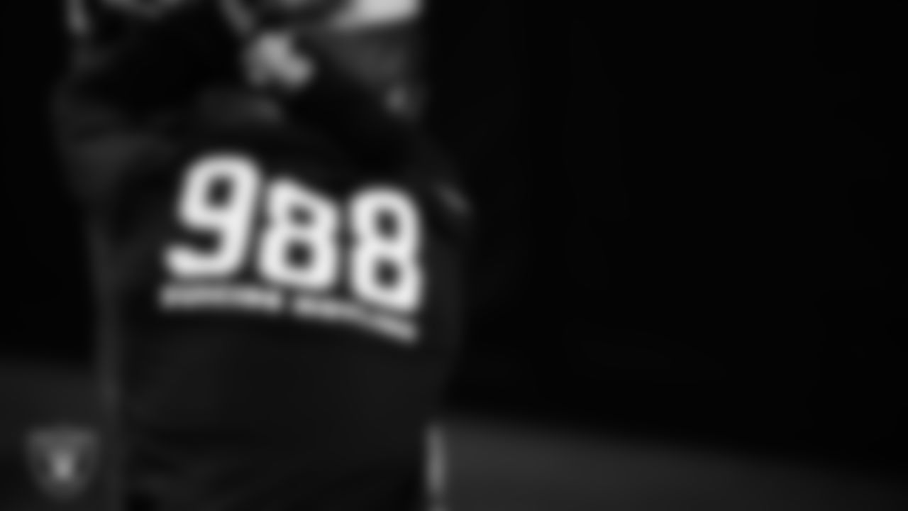 Las Vegas Raiders cornerback Darien Porter (26) warming up before the regular season home game against the Dallas Cowboys at Allegiant Stadium.