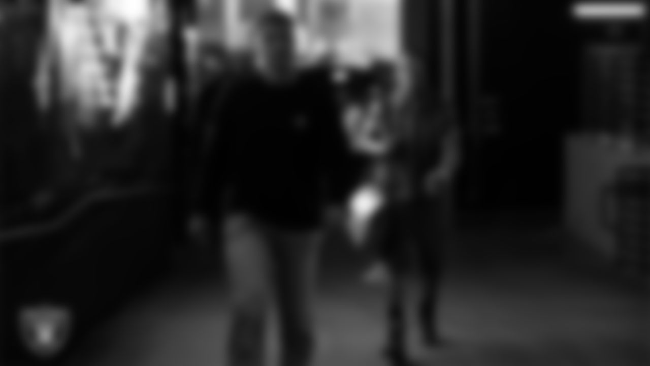 Las Vegas Raiders cornerback Darnay Holmes (30) arrives to the regular season home game against the Los Angeles Chargers at Allegiant Stadium.