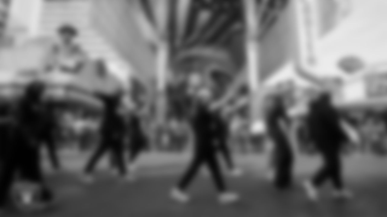Members of the Las Vegas Raiders during the Veterans Day Parade in Downtown Las Vegas.