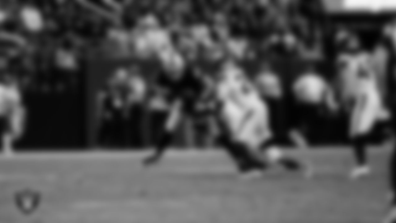 Las Vegas Raiders wide receiver Jack Bech (18) during the regular season home game against the Denver Broncos at Allegiant Stadium.