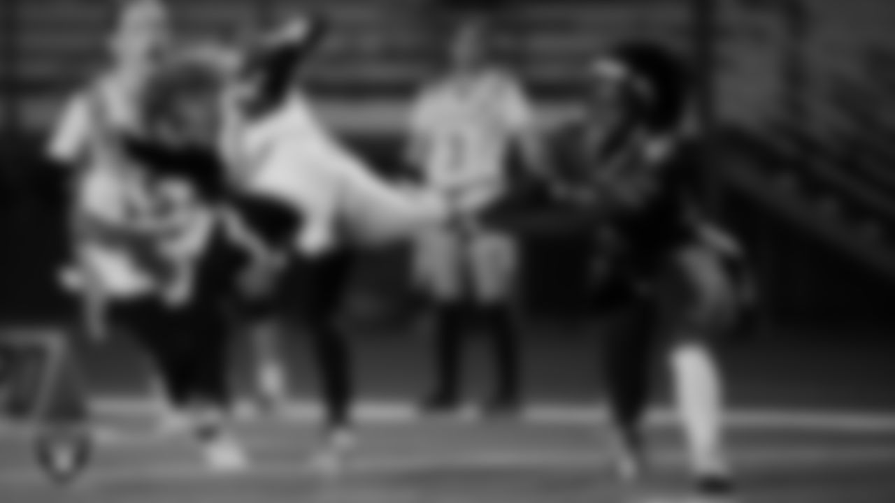 Green Valley High School hosts Del Sol Academy of the Performing Arts during the Las Vegas Raiders' High School Flag Football Showcase game at Green Valley High School.