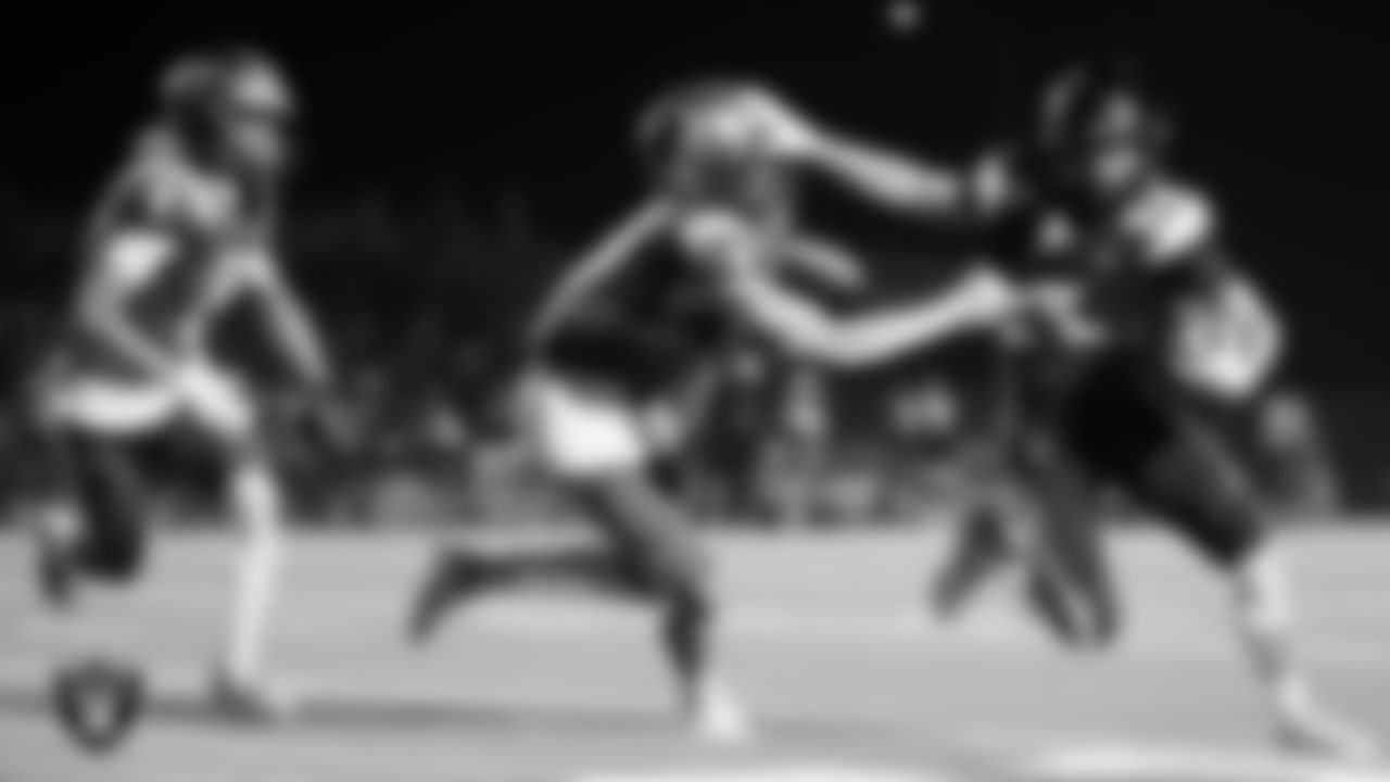 Moapa Valley High School hosts Virgin Valley High School during the Las Vegas Raiders' Football Showcase game at Moapa Valley High School.