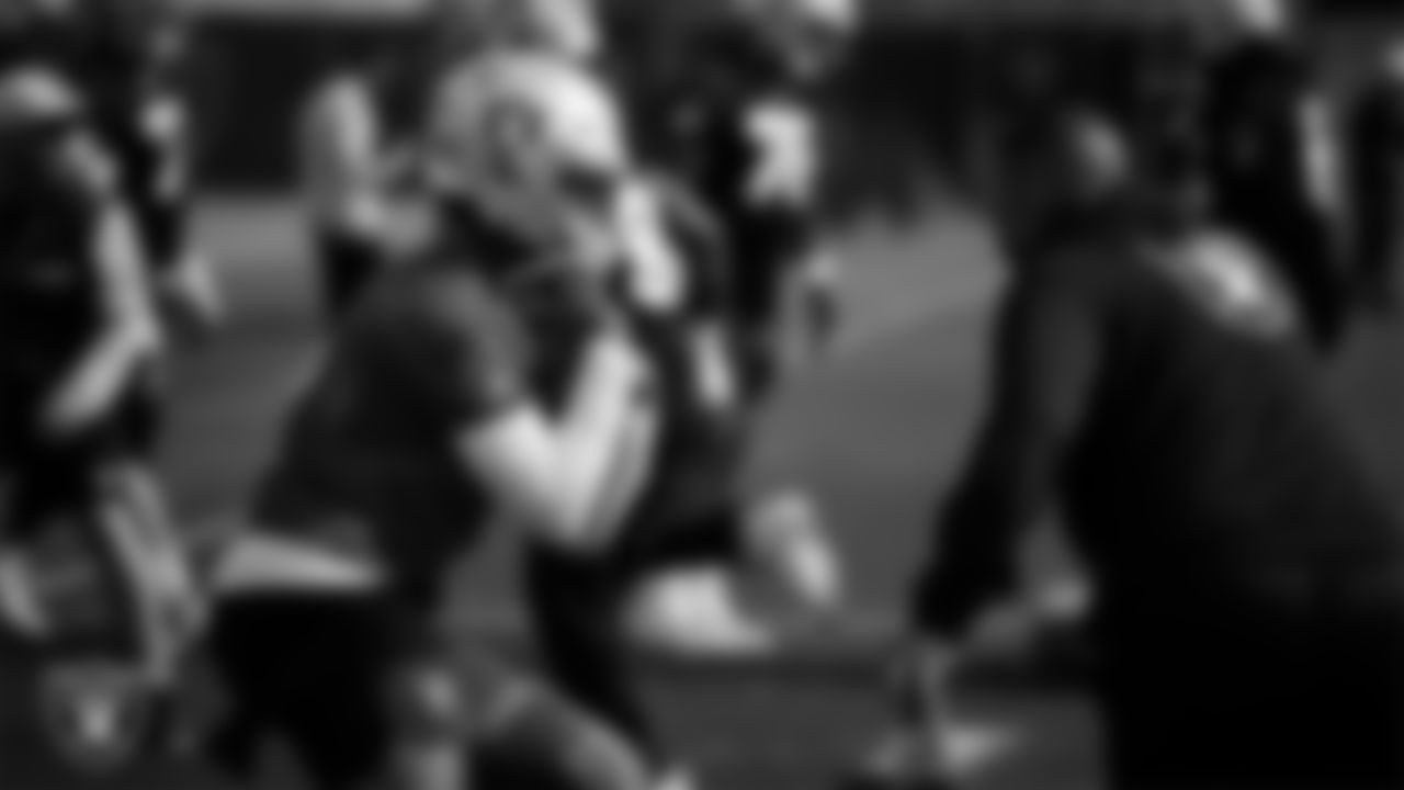 Las Vegas Raiders quarterback Geno Smith (7) during practice at Intermountain Health Performance Center.