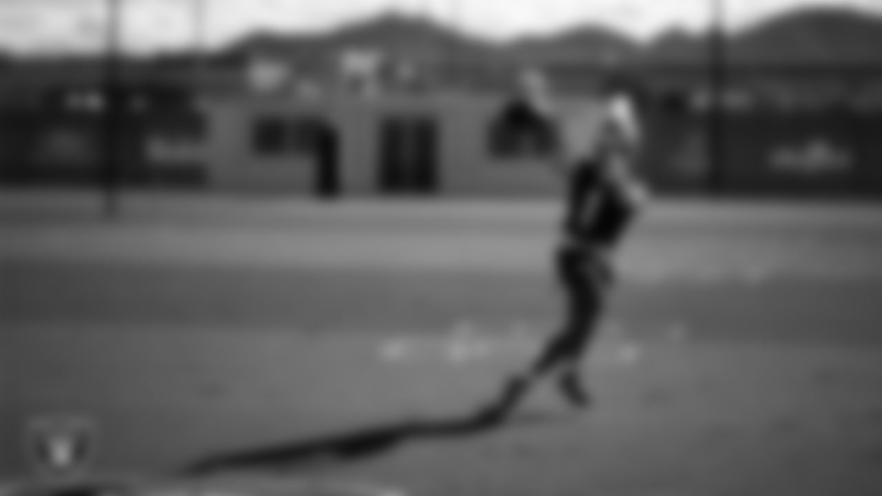 Las Vegas Raiders wide receiver Tre Tucker (1) during practice at Intermountain Health Performance Center.