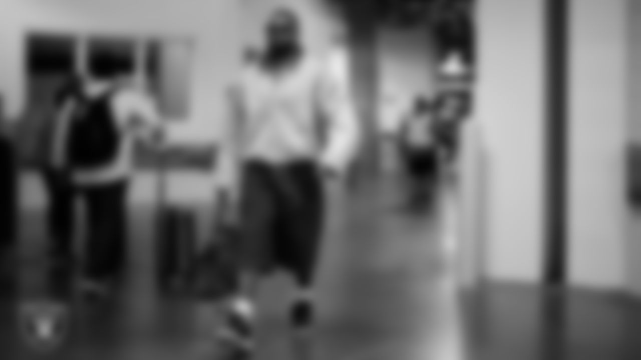 Las Vegas Raiders linebacker Jamal Adams (33) arrives to the regular season away game against the Indianapolis Colts at Lucas Oil Stadium.