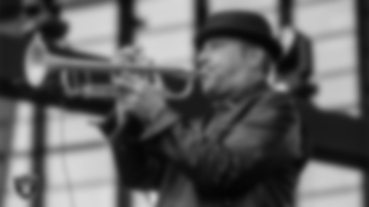 The Raiders House Band performs during the regular season home game against the Tennessee Titans at Allegiant Stadium.