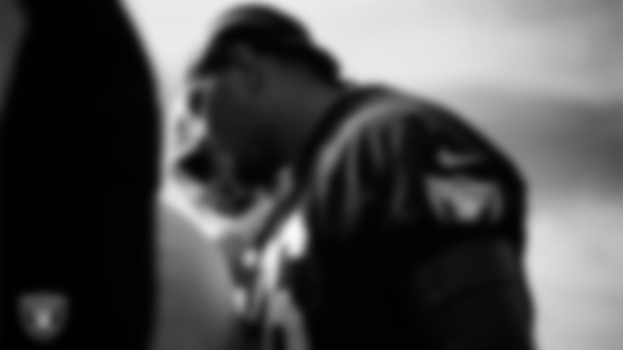 Las Vegas Raiders guard Caleb Rogers (76) during practice at Intermountain Health Performance Center.