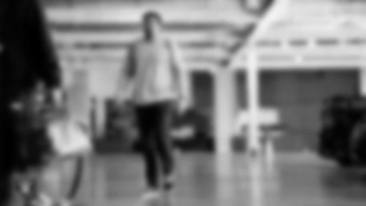 Las Vegas Raiders offensive lineman Stone Forsythe (70) arrives to the regular season home game against the New York Giants at Allegiant Stadium.